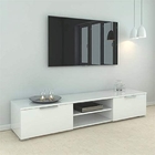 Glossy White TV Table Cabinet ‎Rectangular Engineered Wood Console Table TV Cabinet